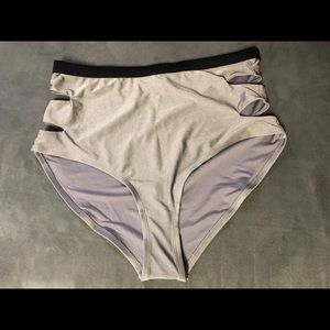 Sexy silver cut out plus size bikini bottom